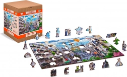 Drevené puzzle Rušná Paríž 2v1, 150 dielikov