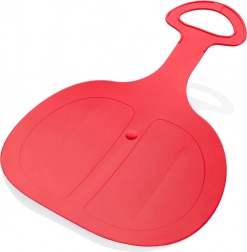 Plastový klzák Pinguin – červený snehový bob s držadlom