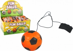 Futbalová loptička na gumičke jo-jo 6 cm, oranžová