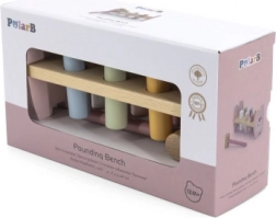 VIGA PolarB drevená zatĺkacia lavička s kladivkom Lisek Montessori