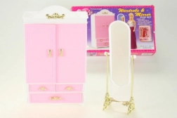 Šatník a zrkadlo pre bábiky Glorie