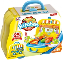 Kuchynská sada v kufríku pre deti v tvare autíčka