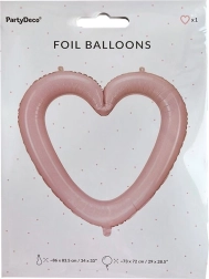 Ružový fóliový balón srdce – fotorámik 86 × 83 cm