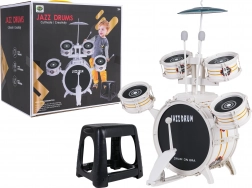 Detská biela bicía súprava so stoličkou