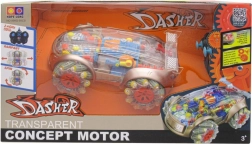 RC auto s dymovým efektom a transparentným dizajnom