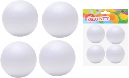 Dekoratívne polystyrénové gule 7 cm, 4 ks