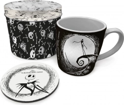 Darčekový set THE NIGHTMARE BEFORE CHRISTMAS – hrnček 315 ml, korková podtácka a plechová dóza