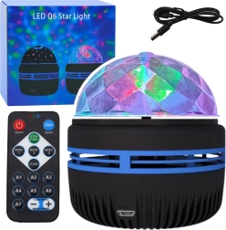 USB LED projektor a nočná lampička RGB 360° s diaľkovým ovládaním
