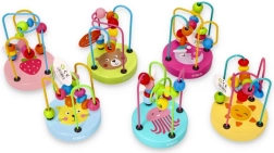 VIGA drevený korálkový labyrint na rozvoj motoriky, 1 ks