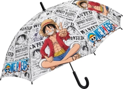 Detský automatický dáždnik One Piece s motívom Luffyho, 48,5 cm, čierny
