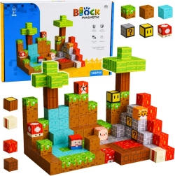 Magnetické konštrukčné kocky – pixelový svet, 146 dielov