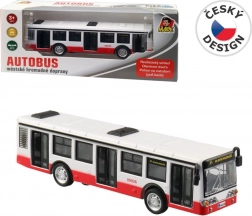 Kovový autobus na spätný chod s otváracími dverami