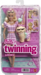 Barbie dvojitý kostým s mašľou – bábika so psíkom