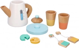 Drevená čajová súprava s kanvicou a hrnčekmi