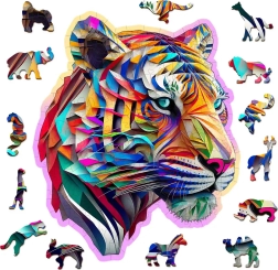 Drevené puzzle Farebný tiger 150 dielikov WOODEN CITY