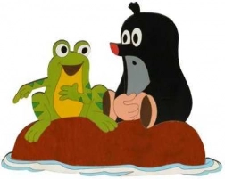 DoDo veľká drevená dekorácia Krtko a žaba