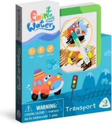 kúzelné maľovanie vodou doprava – omaľovánky 12 × 14 cm so štetcom, 8 listov