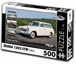Puzzle RETRO-AUTA Škoda 1202 STW sanitné vozidlo (1961) – 500 dielikov