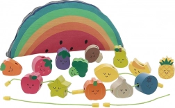 Drevené navliekacie korálky ovocie a zelenina