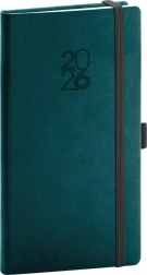 Vreckový diár Aprint Top v petrolejovej farbe s pútkom na pero