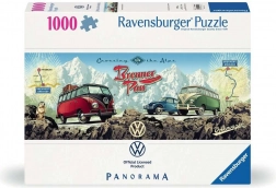 RAVENSBURGER panoramatické puzzle cez Alpy s VW, 1000 dielikov