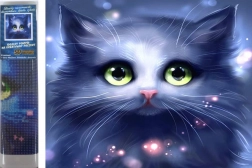Diamantové maľovanie sivé mačiatko 30 × 40 cm