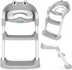 Toaletné sedadlo pre deti so schodíkmi a rebríkom, modré, ECOTOYS