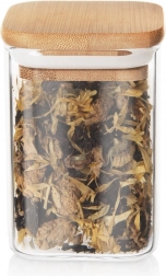 Sklenená dóza na sypké potraviny 200 ml s bambusovým viečkom a tesnením