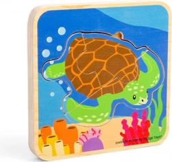 drevené puzzle životný cyklus korytnačky BIGJIGS TOYS