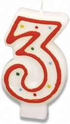 Sviečka na tortu číslo 3, 7,3 cm