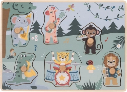 FREE2PLAY drevená vkladačka so zvukmi – zvieratká z džungle