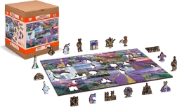 Drevené puzzle WOODEN CITY Levanduľové Francúzsko 2v1, 300 dielikov