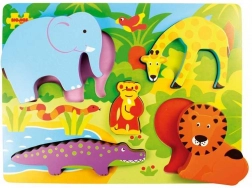Drevené vkladacie puzzle Safari BIGJIGS TOYS