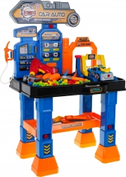 Interaktívny autoservis 4 v 1 pre deti 3+ so stolíkom, umývačkou, čerpacou stanicou, autíčkom a vŕtačkou