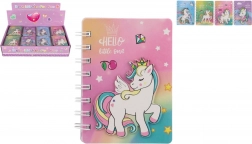 Krúžkový zápisník s motívom jednorožca 9,5 × 12 cm