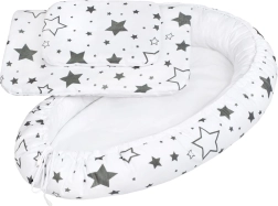 Luxusné hniezdočko s perinkou pre bábätko New Baby sivé hviezdy