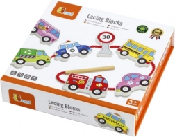 Viga drevená navliekačka – sada vozidiel Montessori