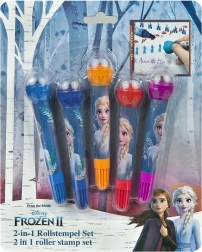 Sada pečiatok 2v1 Frozen – kreatívne fixky s valčekovou pečiatkou