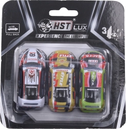 Kovové autíčko na spätné natiahnutie – sada 3 ks