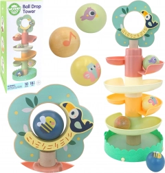 Drevená špirálová guľôčková dráha WOOPIE GREEN 6 dielov