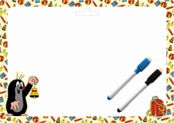 Obojstranná tabuľka A4 s popisovačmi - Krtko