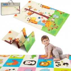 Humbi obojstranná skladacia penová podložka XPE 120 × 180 so zvieratkami a žirafami