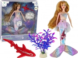 Bábika Emily morská víla s doplnkami ružová