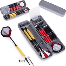 Sada 3 kovových šípok na sisalové terče 17 g s mosadznými telieskami a puzdrom