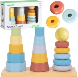 Tooky Toy drevená triediaca veža – Montessori tri veže