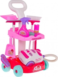 Detská upratovacia sada s interaktívnym vysávačom a vozíkom