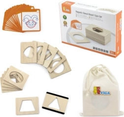 Drevené magnetické šablóny s tvarmi na maľovanie