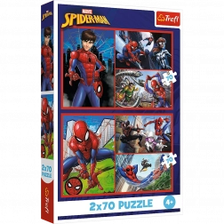 Puzzle 2x70 - Pavúčie príbehy Disney Marvel Spiderman