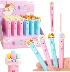 Vysúvacia guma s figúrkou mačky modrá ružová