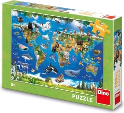 dino puzzle mapa zvierat – 100 xl dielikov
